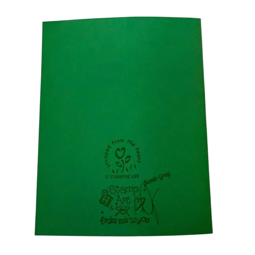 Handmade Fall Thanksgiving Holiday Pumpkin Green Greeting Card